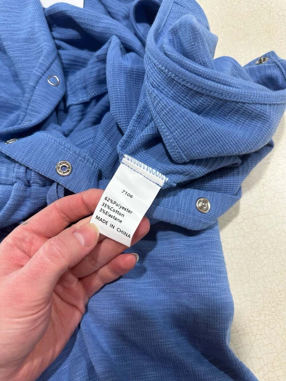 NWT PRETTYGARDEN Women Size M Romper Blue 1/4 Snap Up Crew Neck - Picture 8 of 13
